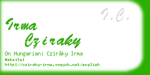 irma cziraky business card